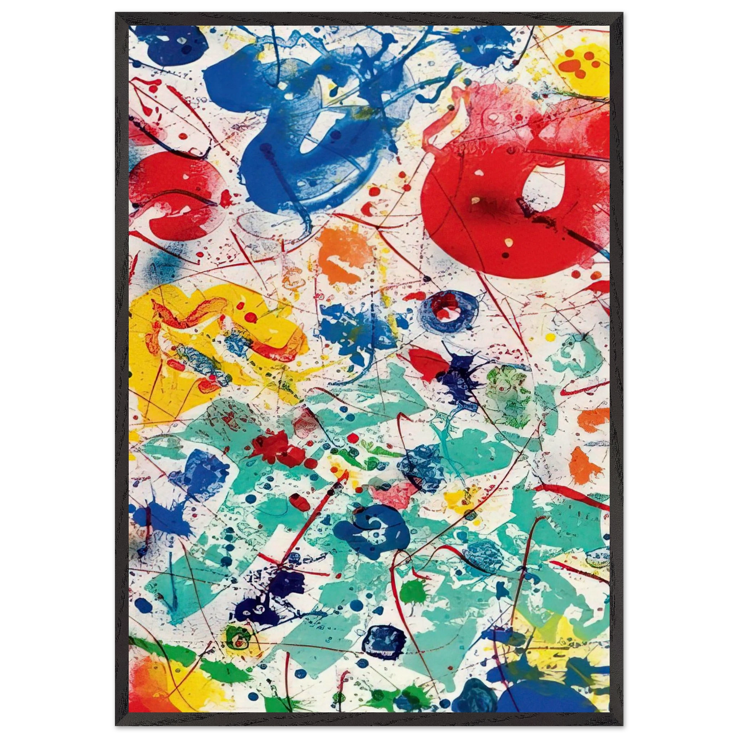 Untitled  SF 358  - Sam Francis Framed Art Print – Black Wooden Frame - Default Title - -Framed Art Print