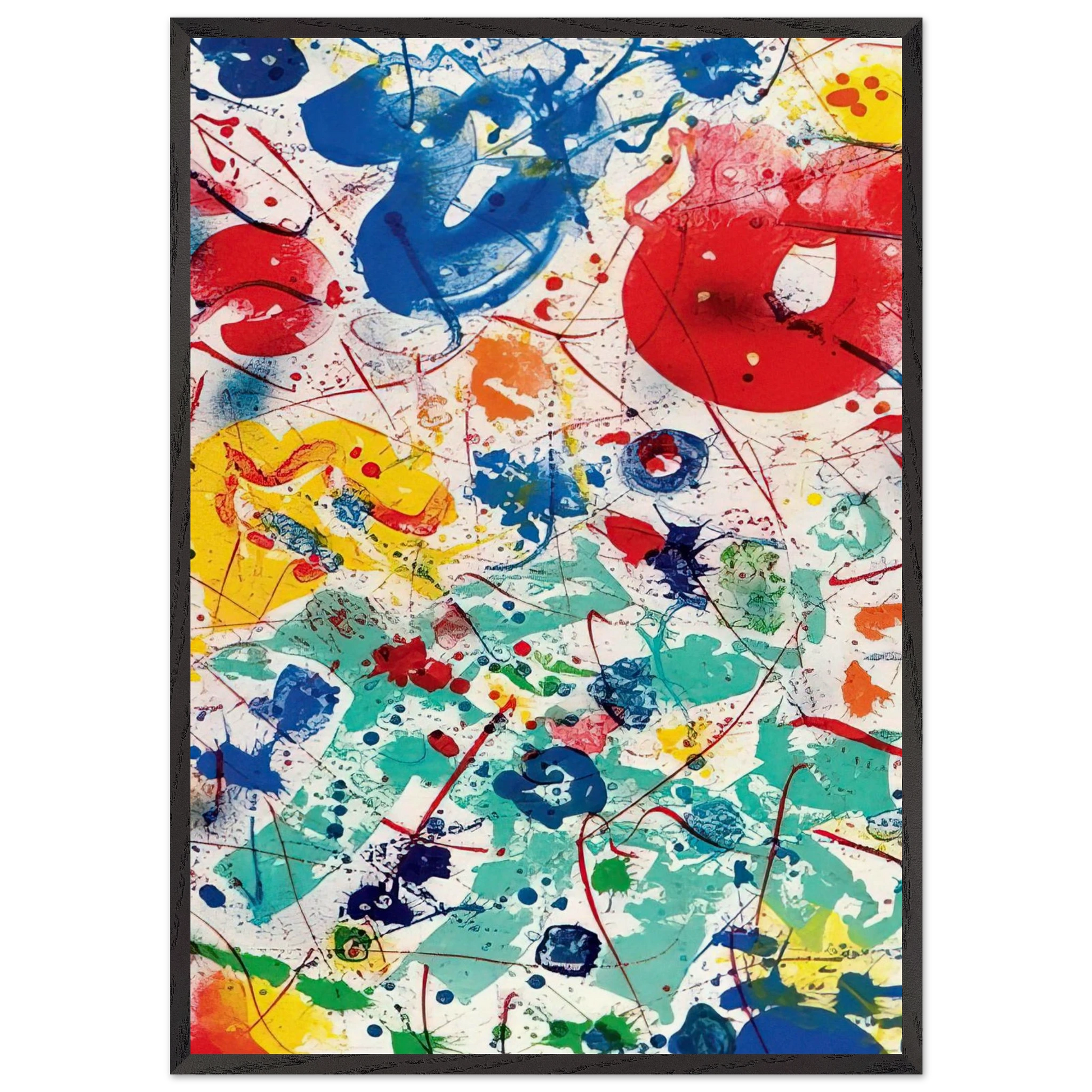 Untitled  SF 358  - Sam Francis Framed Art Print – Black Wooden Frame - Default Title - -Framed Art Print