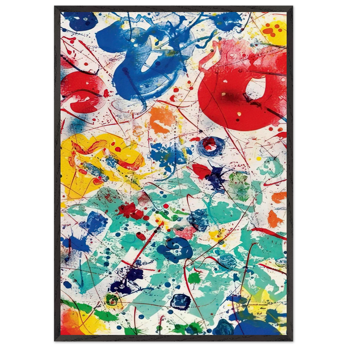 Untitled  SF 358  - Sam Francis 70x100 cm / 28x40 inches Framed Art Print – Black Wooden Frame