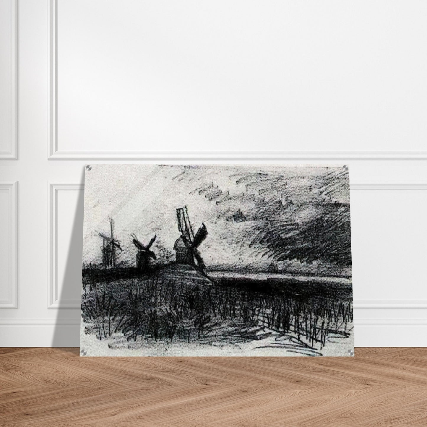 Windmills at Montmartre - Vincent van Gogh Acrylic Print - 70x100 cm / 28x40″ inches