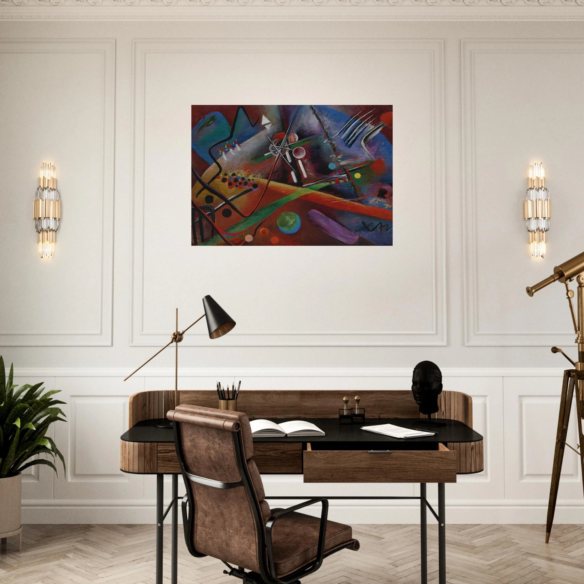 CON ROSO 1918 - Rudolf Bauer Brushed Aluminum Print - 70x100 cm / 28x40 inches | Rudolf Bauer Aluminum Print | Rudolf Bauer Prints