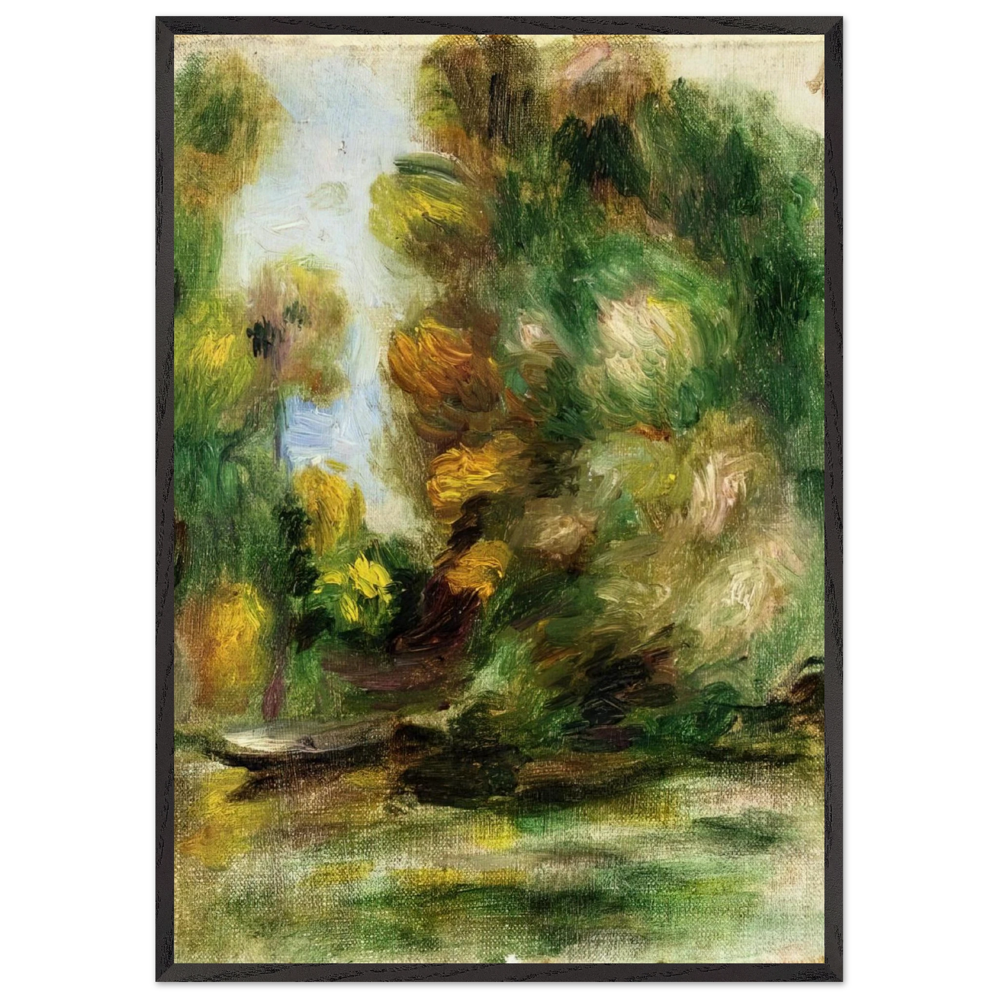 Banks of the River - Pierre-Auguste Renoir Framed Art Print – Black Wooden Frame - Default Title - -Framed Art Print