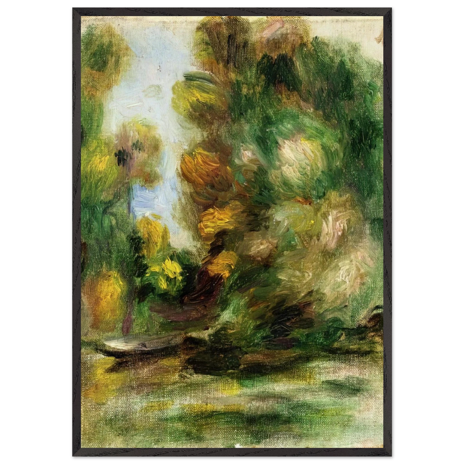 Banks of the River - Pierre-Auguste Renoir Framed Art Print – Black Wooden Frame - Default Title - -Framed Art Print