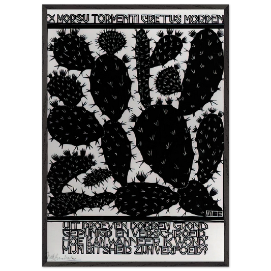 EMBLEMATA CACTUS - MC Escher Framed Art Print – Black Wooden Frame - Default Title - -Framed Art Print