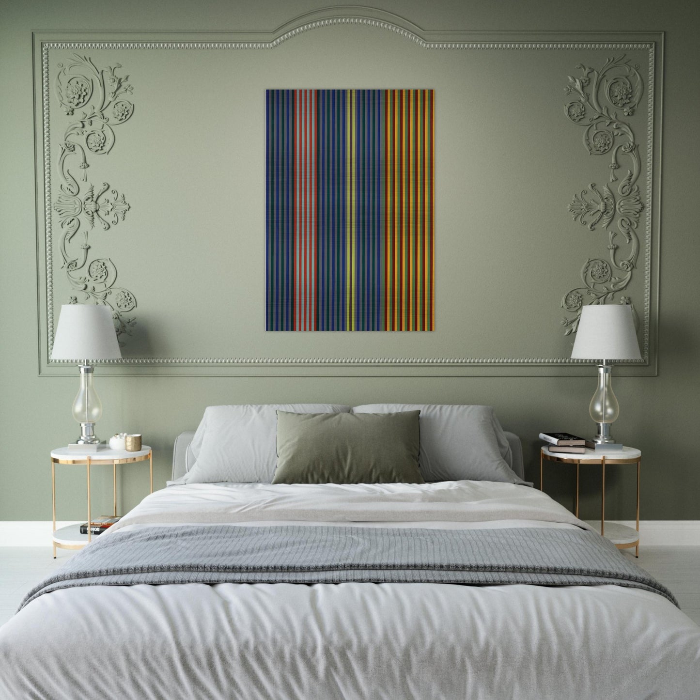 Split Beat - 1965 - Gene Davis Brushed Aluminum Print - 70x100 cm / 28x40 inches | Gene Davis Aluminum Print | Gene Davis Prints