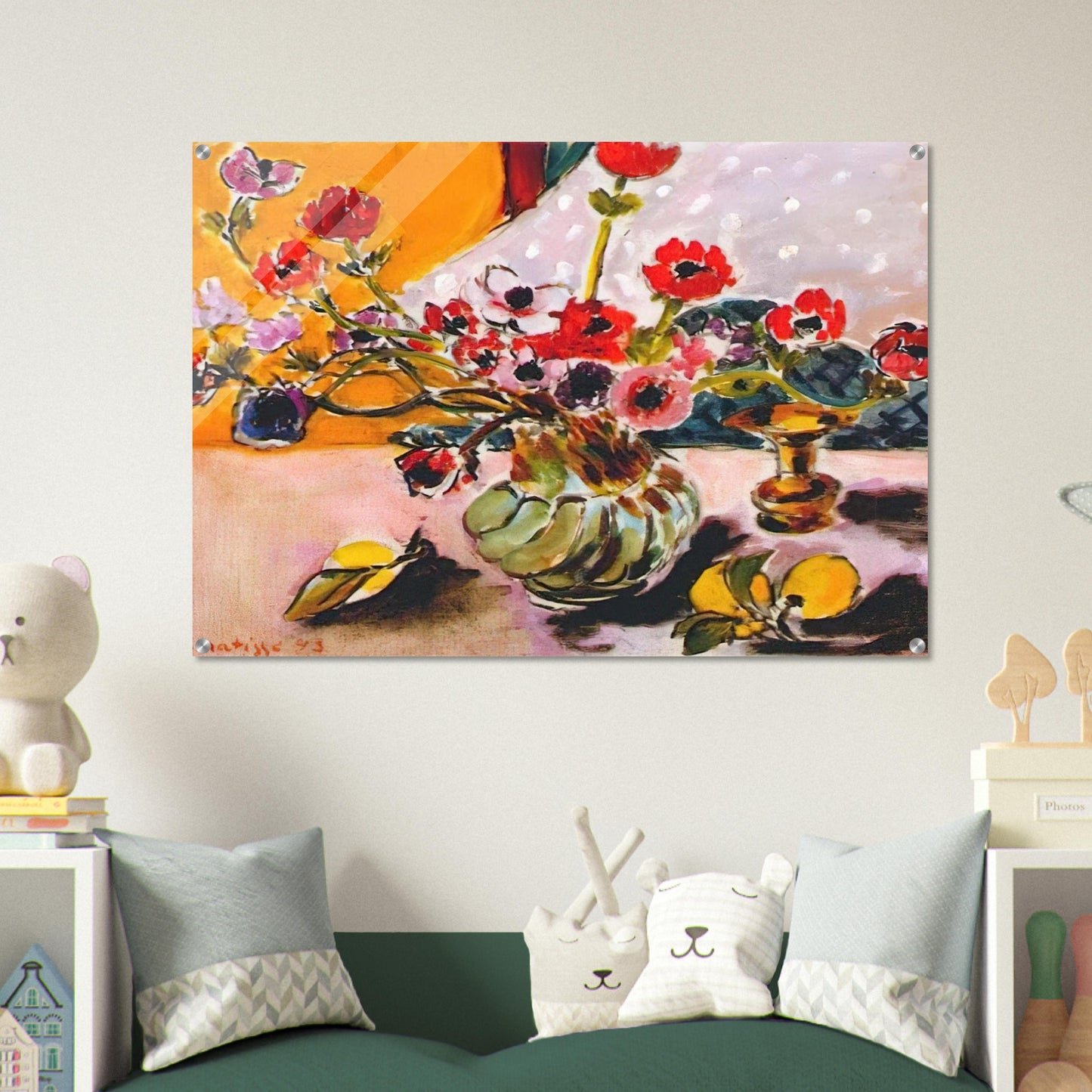 ANEMONES AND CHINESE VASE 1943 - Henri Matisse Acrylic Print - 70x100 cm / 28x40″ inches | Henri Matisse Wall Art | Henri Matisse Prints