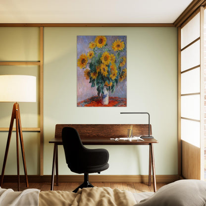 Bouquet of Sunflowers - claude monet Brushed Aluminum Print - 70x100 cm / 28x40 inches | claude monet Aluminum Print | claude monet Prints