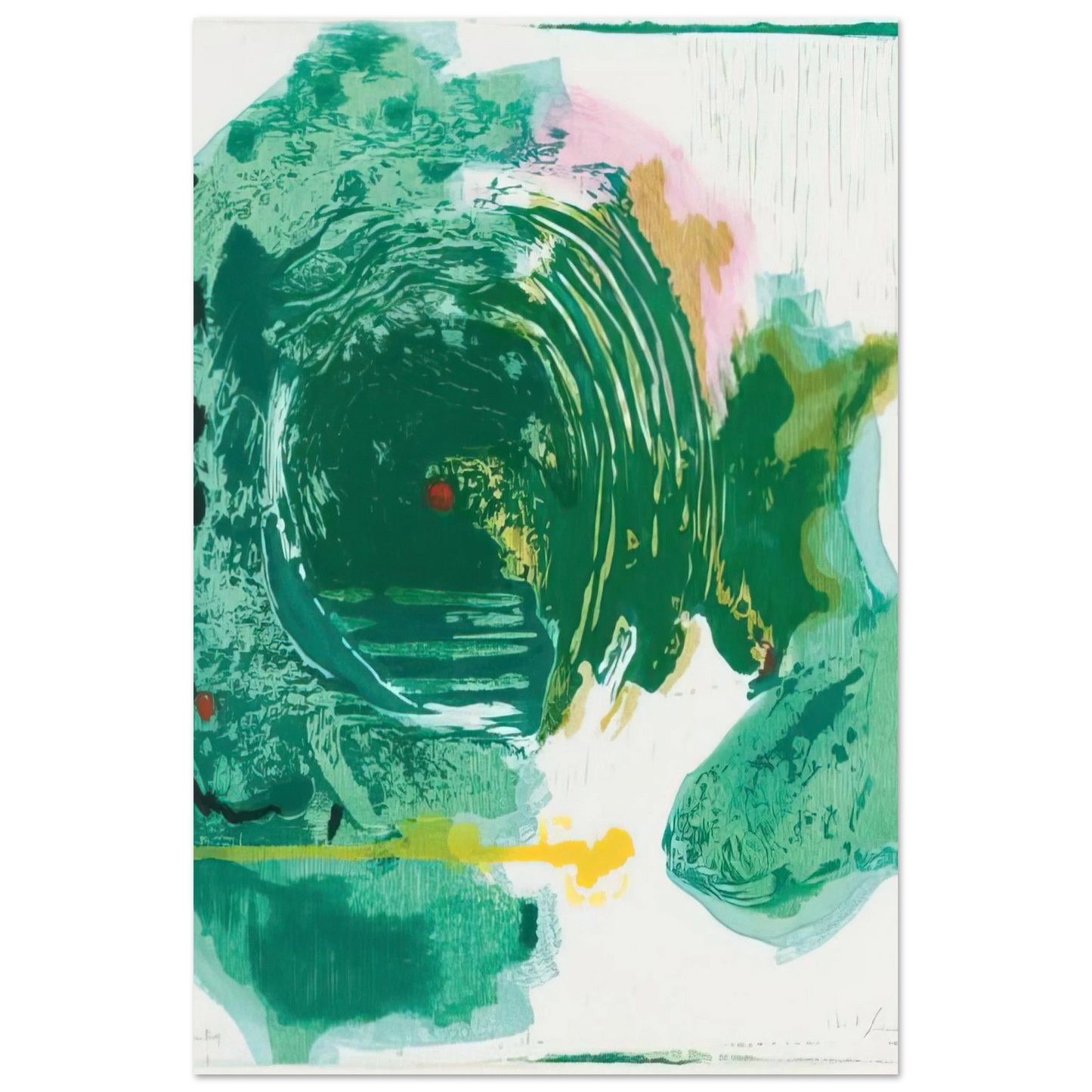 Helen Frankenthaler - Radius - 1993 Wall art - 28x43  cm / XL (11x17 inches) - Premium Wooden Framed Poster With Fine Art Paper - White frame