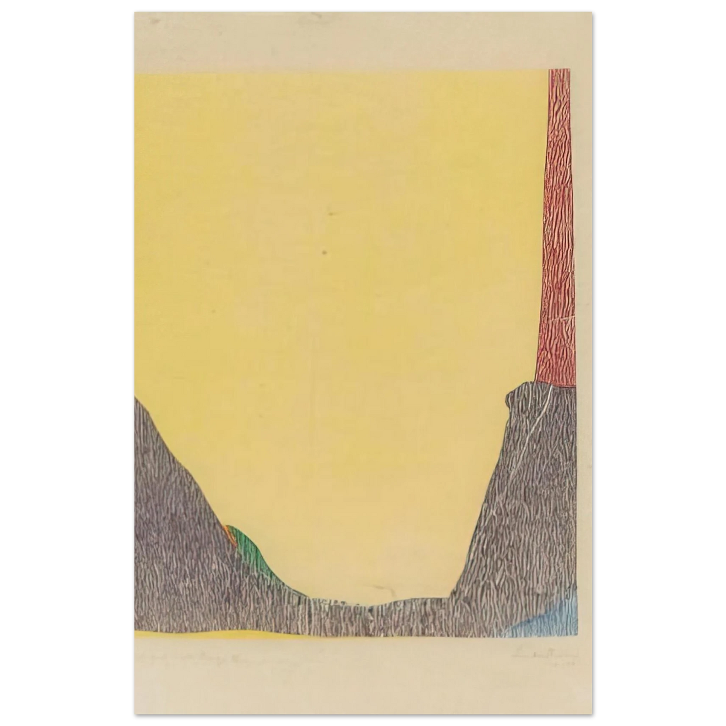 Helen Frankenthaler - East and Beyond - 1973 Wall art - 15x20 cm / 6x8 inches - Premium Wooden Framed Poster With Fine Art Paper - White frame