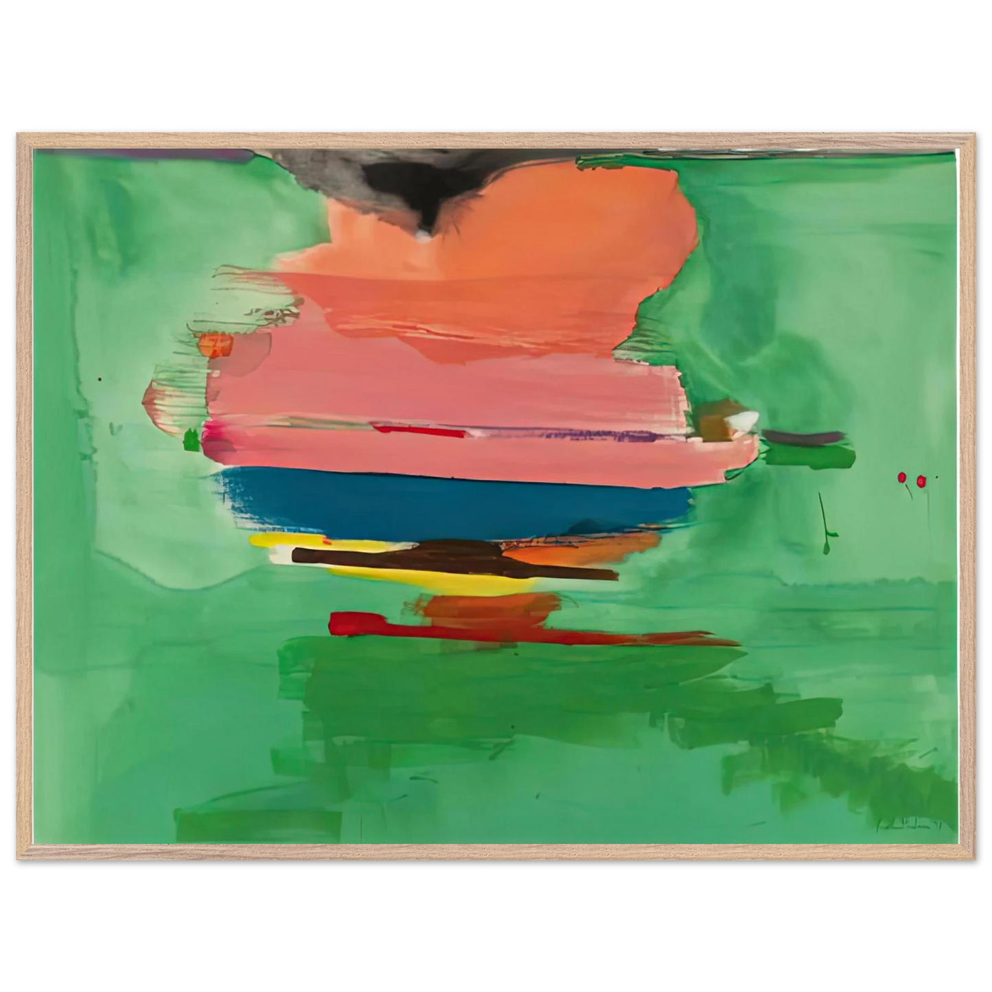 Helen Frankenthaler - Untitled, 1973- Wall Art - 60x80 cm / 24x32 inches - Premium Wooden Framed Poster With Fine Art Paper - White frame