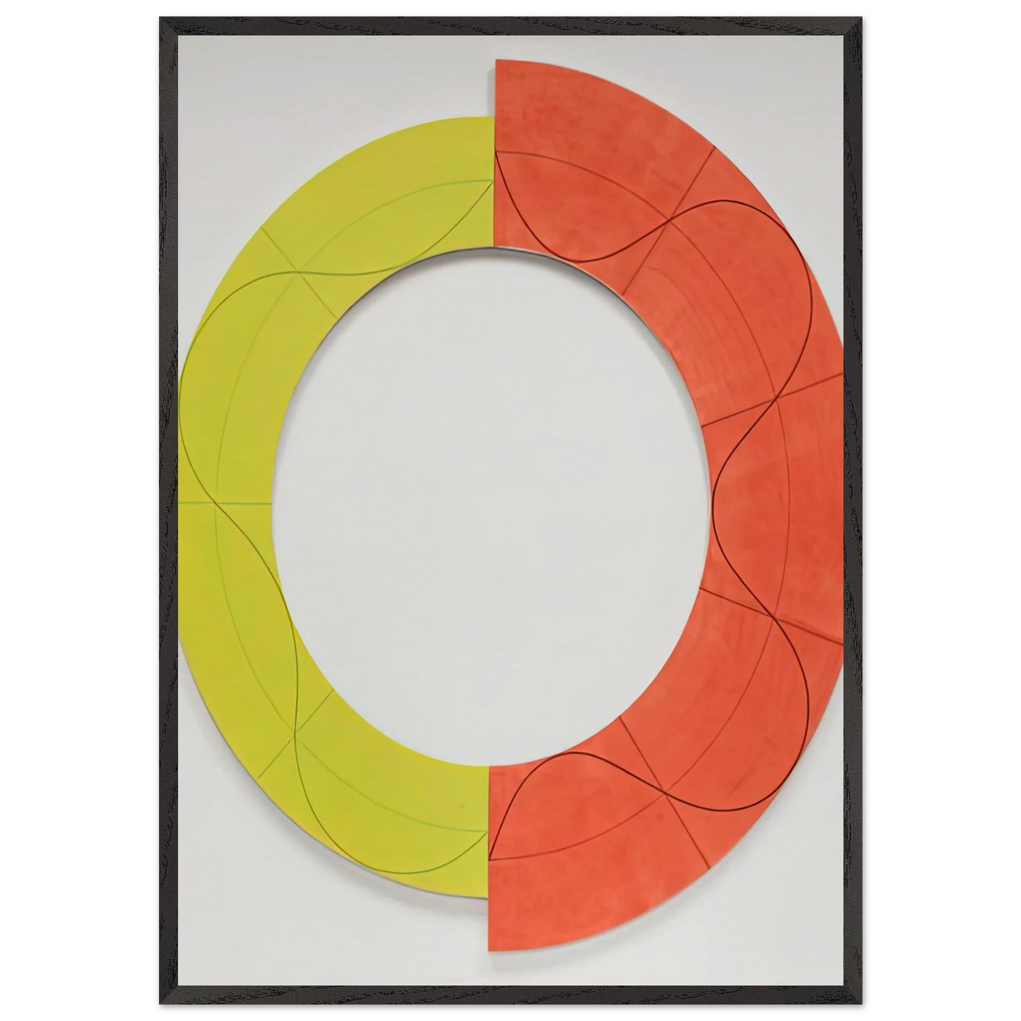 SPLIT RING IMAGE 1 2009 - Robert Mangold Framed Art Print – Black Wooden Frame - Default Title - -Framed Art Print