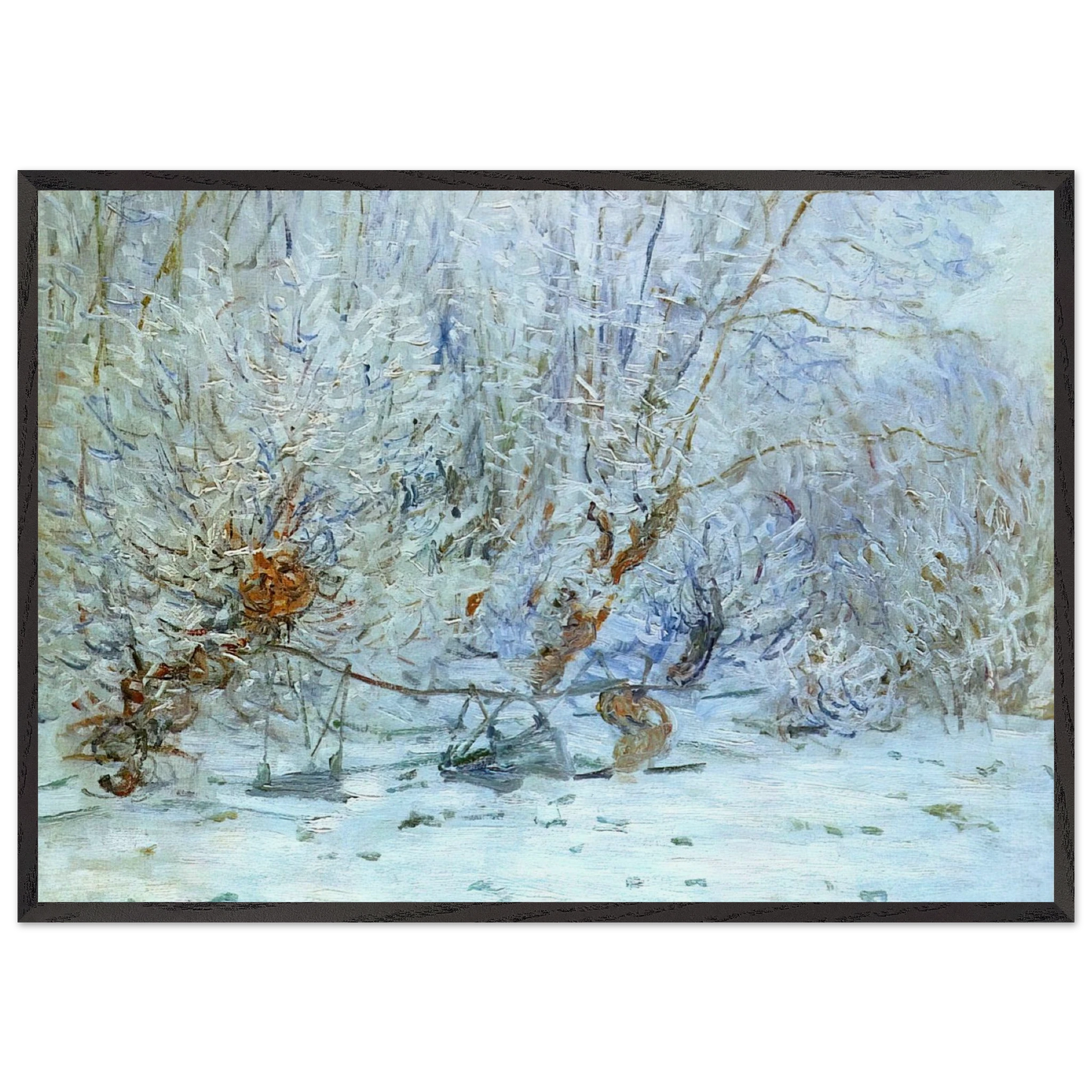 The Frost - claude monet Framed Art Print – Black Wooden Frame - Default Title - -Framed Art Print