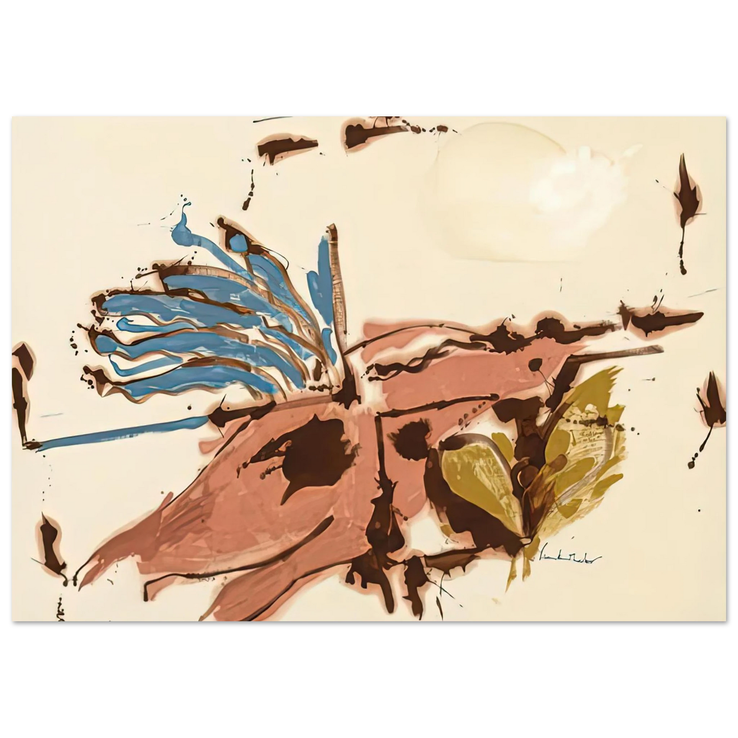 Helen Frankenthaler - Pink Bird Figure I, 1961- Wall Art - 28x40 inches / 70x70 cm - Canvas (Imperial) - -