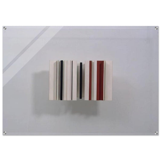 Relief Construction in White, Black and Maroon - 1963 - Victor Pasmore Acrylic Print - 70x100 cm / 28x40″ inches | Victor Pasmore Wall Art | Victor Pasmore Prints