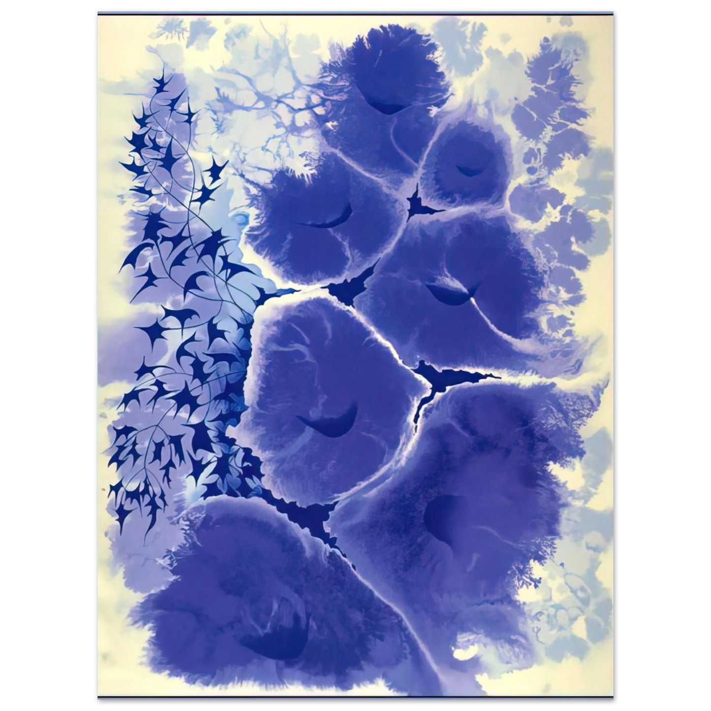 Eyvind Earle - Mauve Floral Fine Art Poster - Default Title