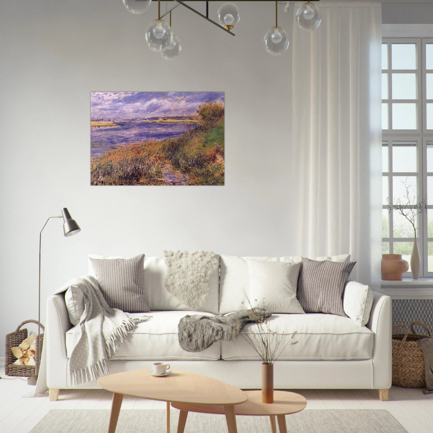 Banks of the Seine at Champrosay - Pierre-Auguste Renoir Brushed Aluminum Print - 70x100 cm / 28x40 inches | Pierre-Auguste Renoir Aluminum Print | Pierre-Auguste Renoir Prints