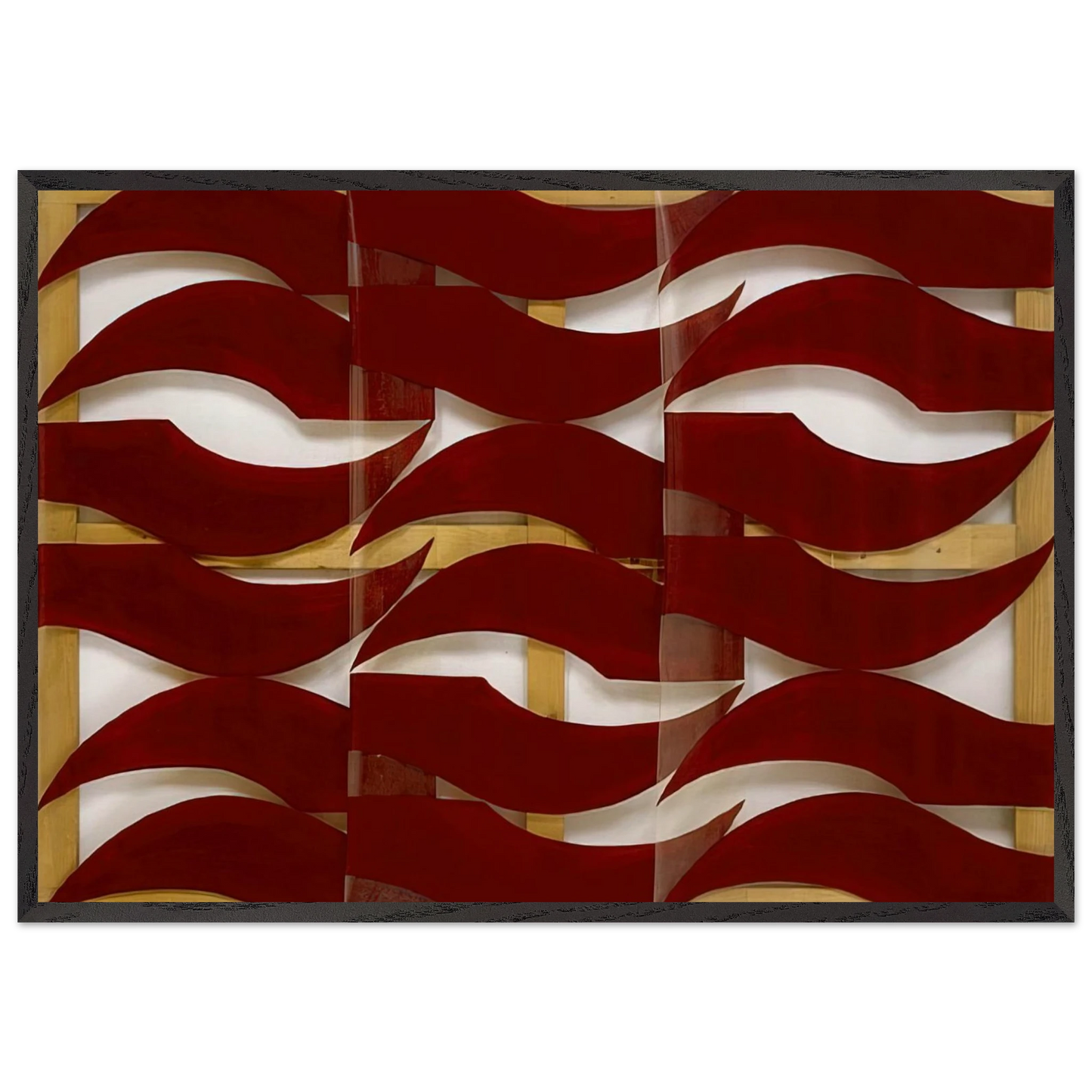 Rosso scuro - 1974 - Carla Accardi Framed Art Print – Black Wooden Frame - Default Title - -Framed Art Print