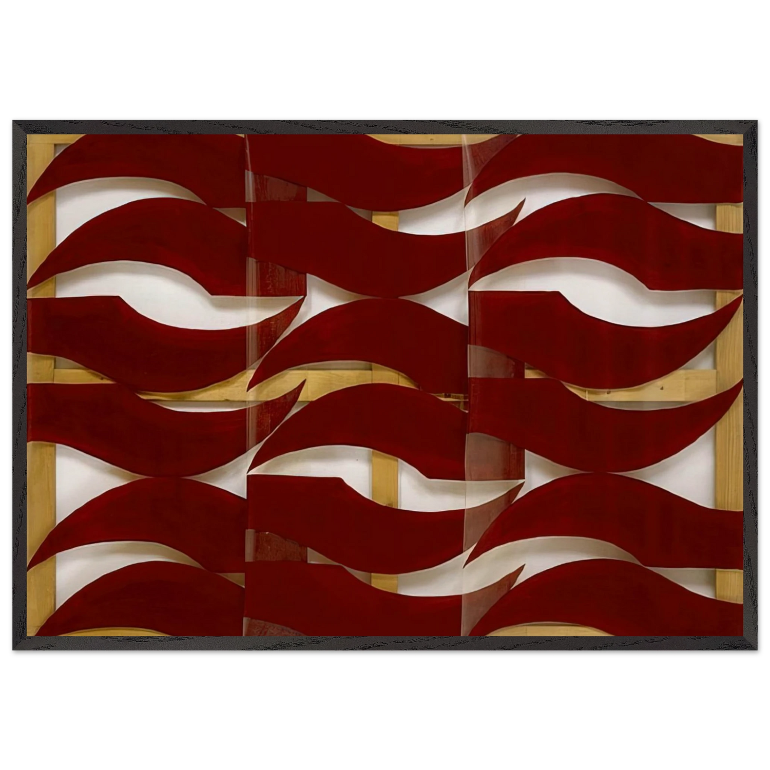 Rosso scuro - 1974 - Carla Accardi Framed Art Print – Black Wooden Frame - Default Title - -Framed Art Print