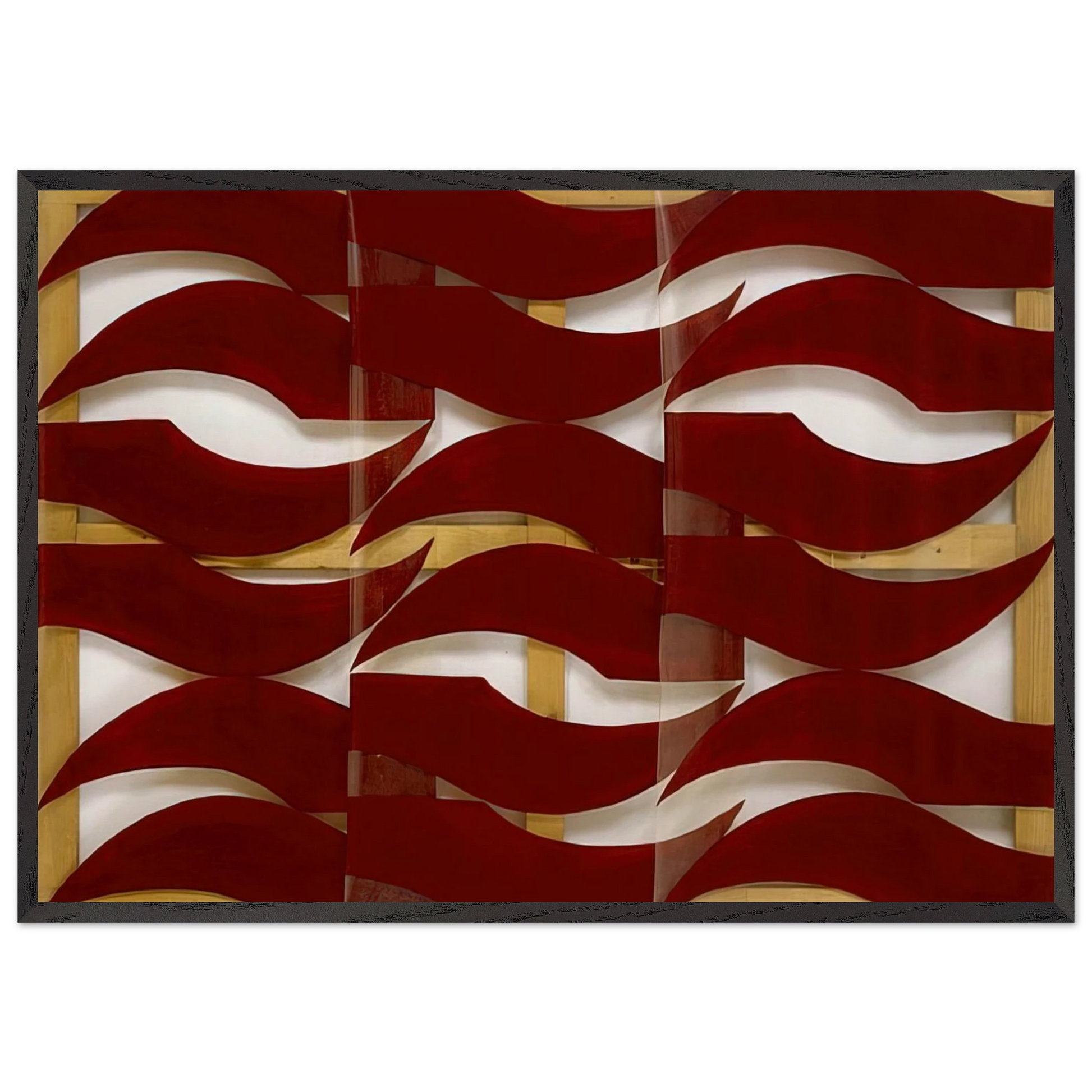 Rosso scuro - 1974 - Carla Accardi Framed Art Print – Black Wooden Frame - Default Title - -Framed Art Print