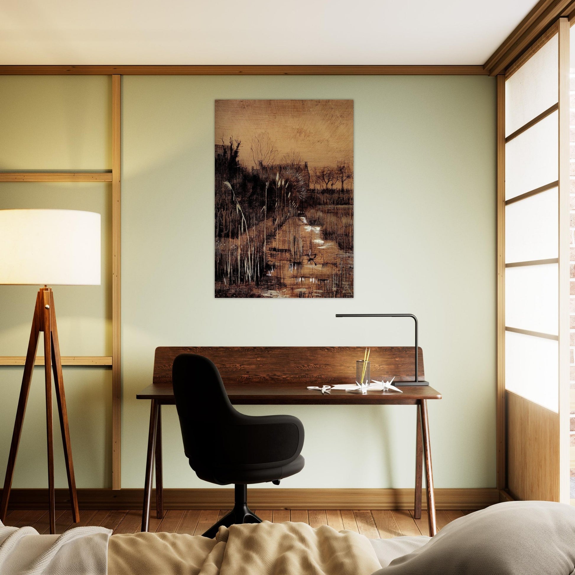 Ditch - Vincent van Gogh Brushed Aluminum Print - 70x100 cm / 28x40 inches | Vincent van Gogh Aluminum Print | Vincent van Gogh Prints