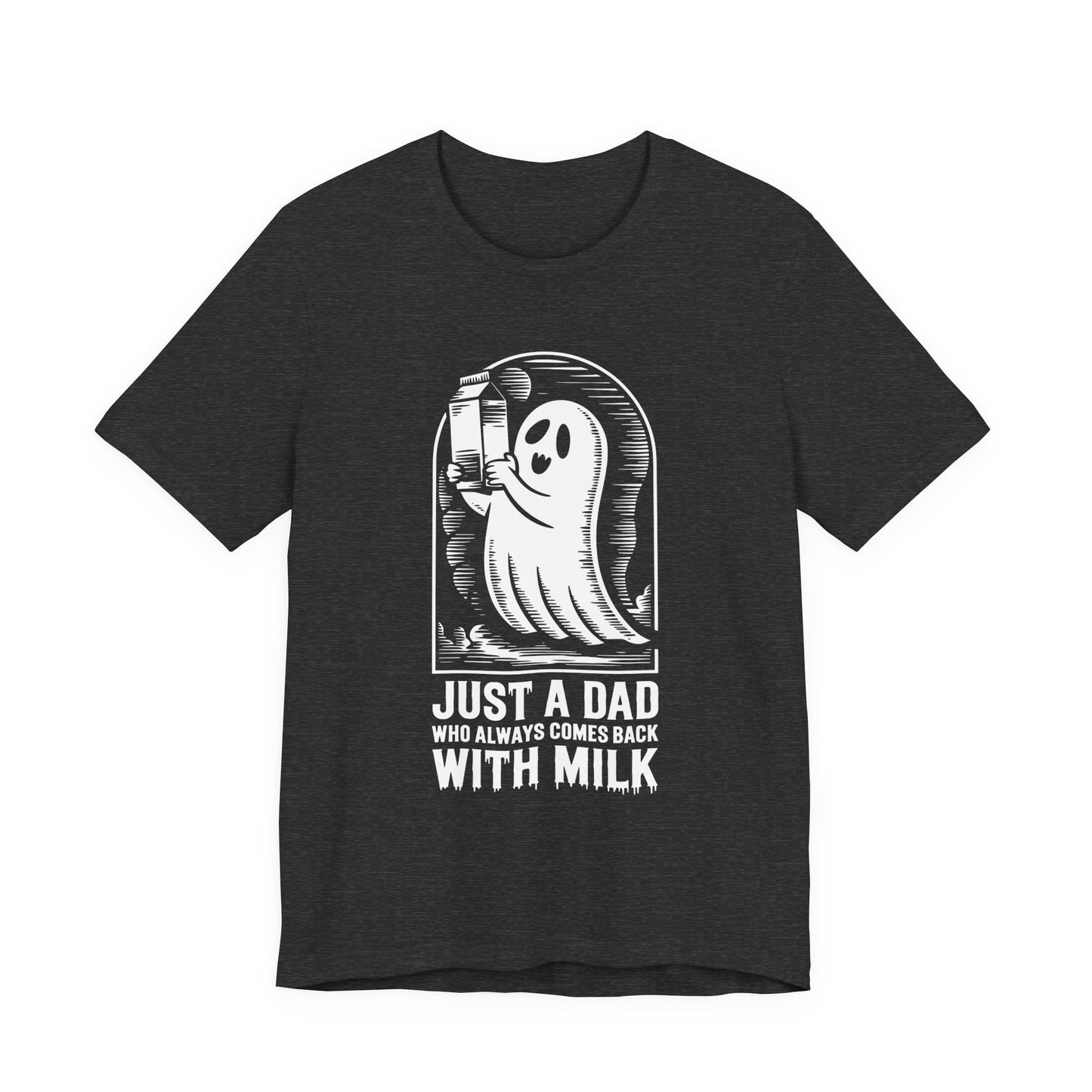 just a dad who always came back with milk halloween T-shirt - Maglietta Unisex in Jersey a Maniche Corte