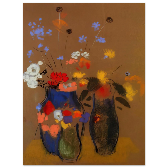 Odilon Redon - THREE VASES OF FLOWERS  75x100 cm / 30x40inches Fine Art Poster