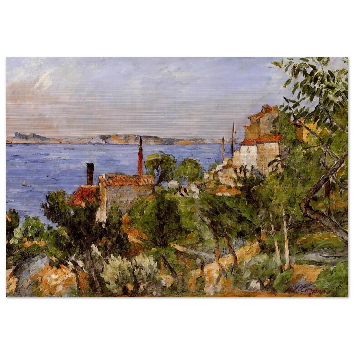 Landscape. Study after Nature - Paul Cézanne Brushed Aluminum Print - 70x100 cm / 28x40 inches | Paul Cézanne Aluminum Print | Paul Cézanne Prints