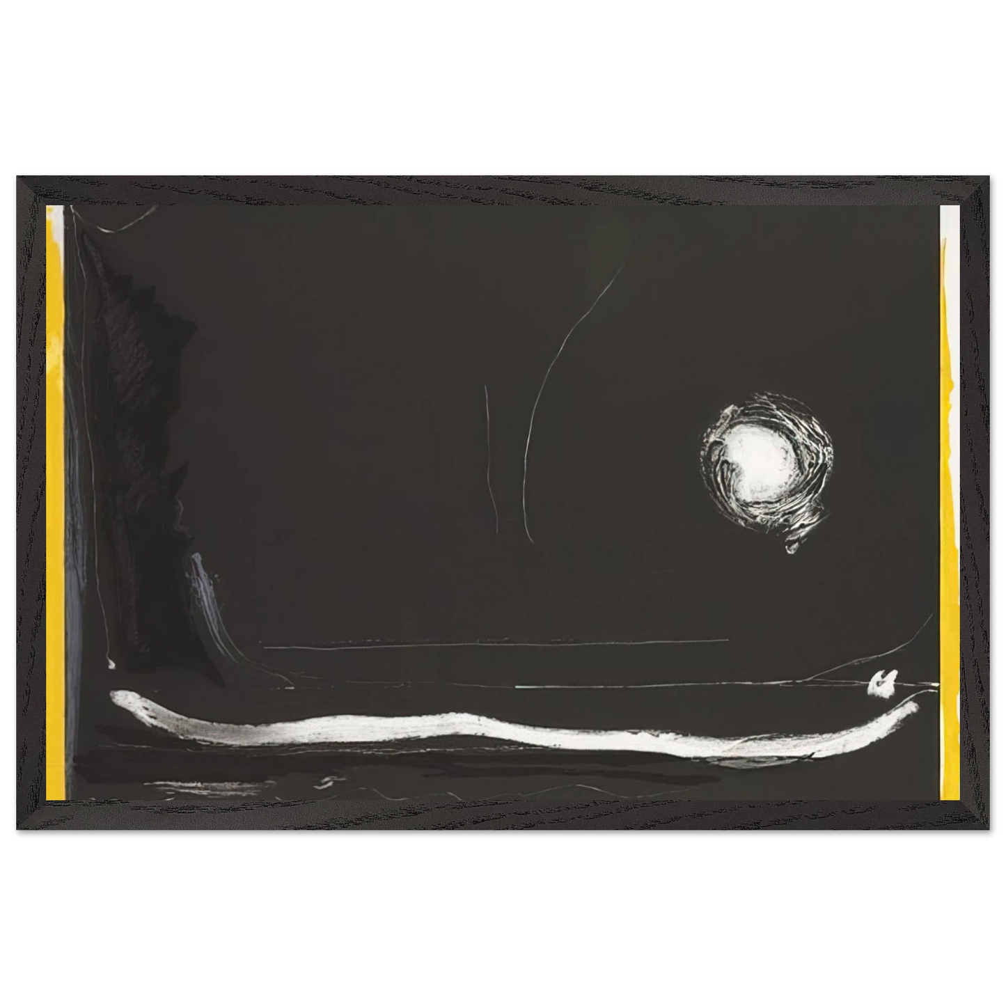 Helen Frankenthaler - Yellow Jack - 1985 Wall art - 50x70 cm / 20x28 Inches - Premium Wooden Framed Poster With Fine Art Paper - White frame