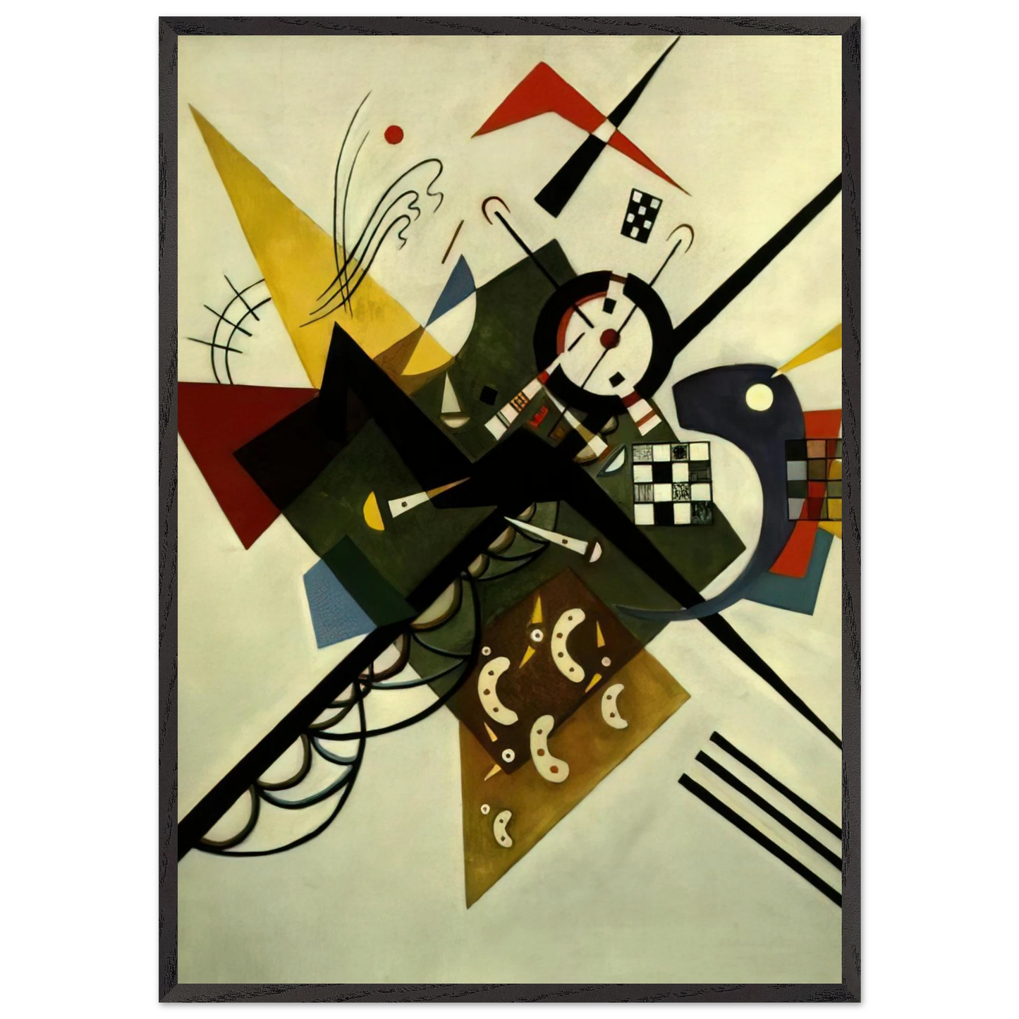 ON WHITE II 1923 - Wassily Kandinsky 70x100 cm / 28x40 inches Framed Art Print – Black Wooden Frame