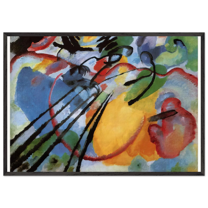 IMPROVISATION 26 ROWING 1912 - Wassily Kandinsky 70x100 cm / 28x40 inches Framed Art Print – Black Wooden Frame