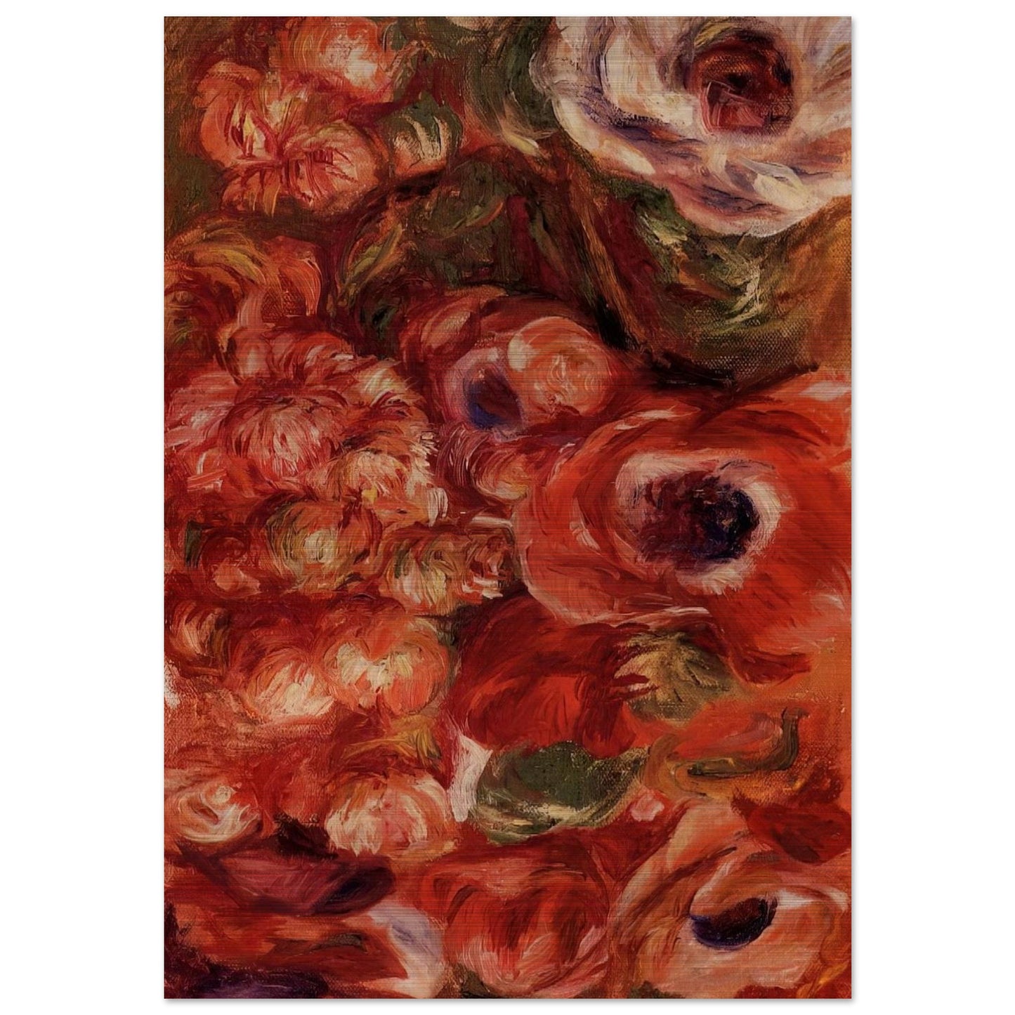 Anemonies - Pierre-Auguste Renoir Brushed Aluminum Print - 70x100 cm / 28x40 inches | Pierre-Auguste Renoir Aluminum Print | Pierre-Auguste Renoir Prints