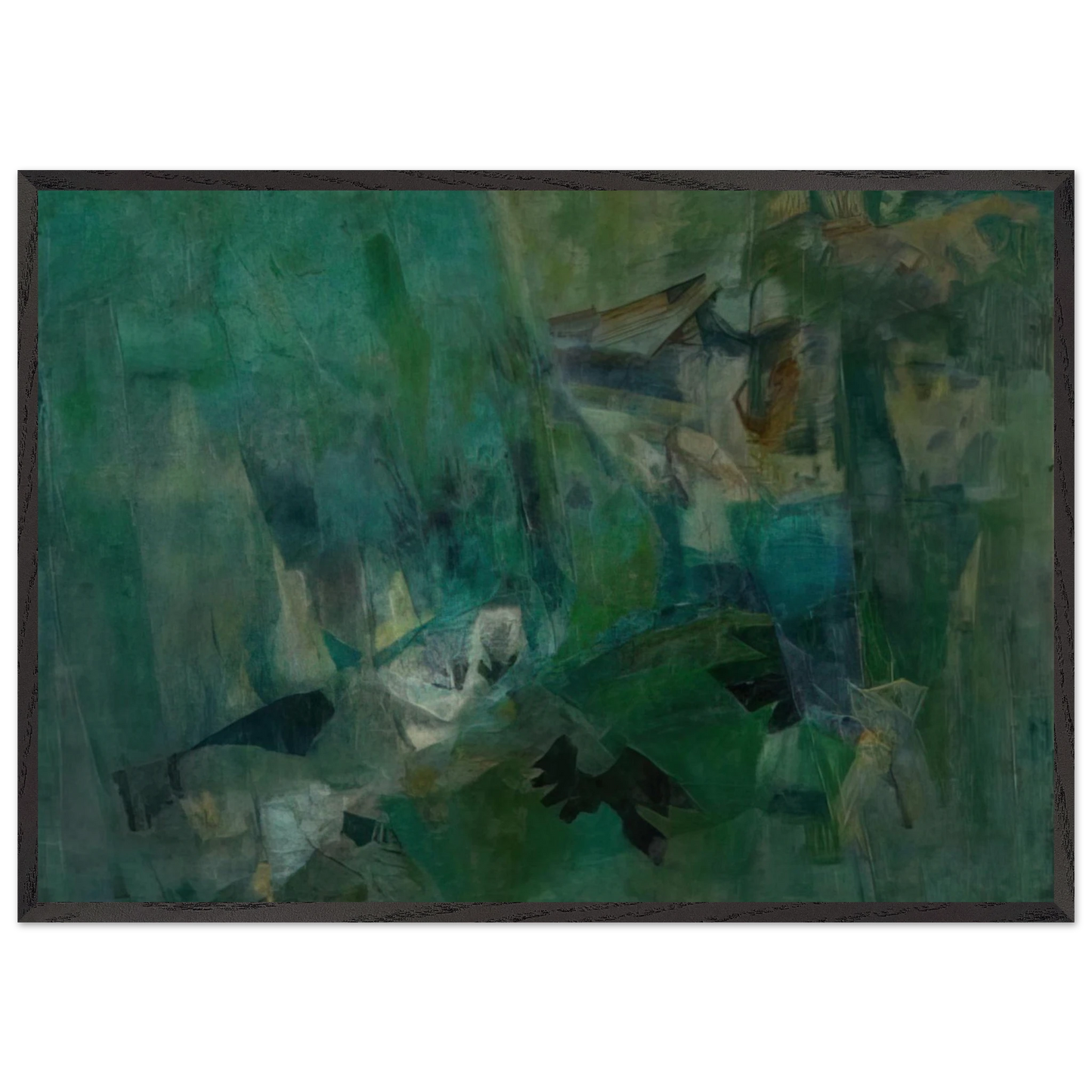 Untitled - 1960 N12 - Nasreen Mohamedi Framed Art Print – Black Wooden Frame - Default Title - -Framed Art Print