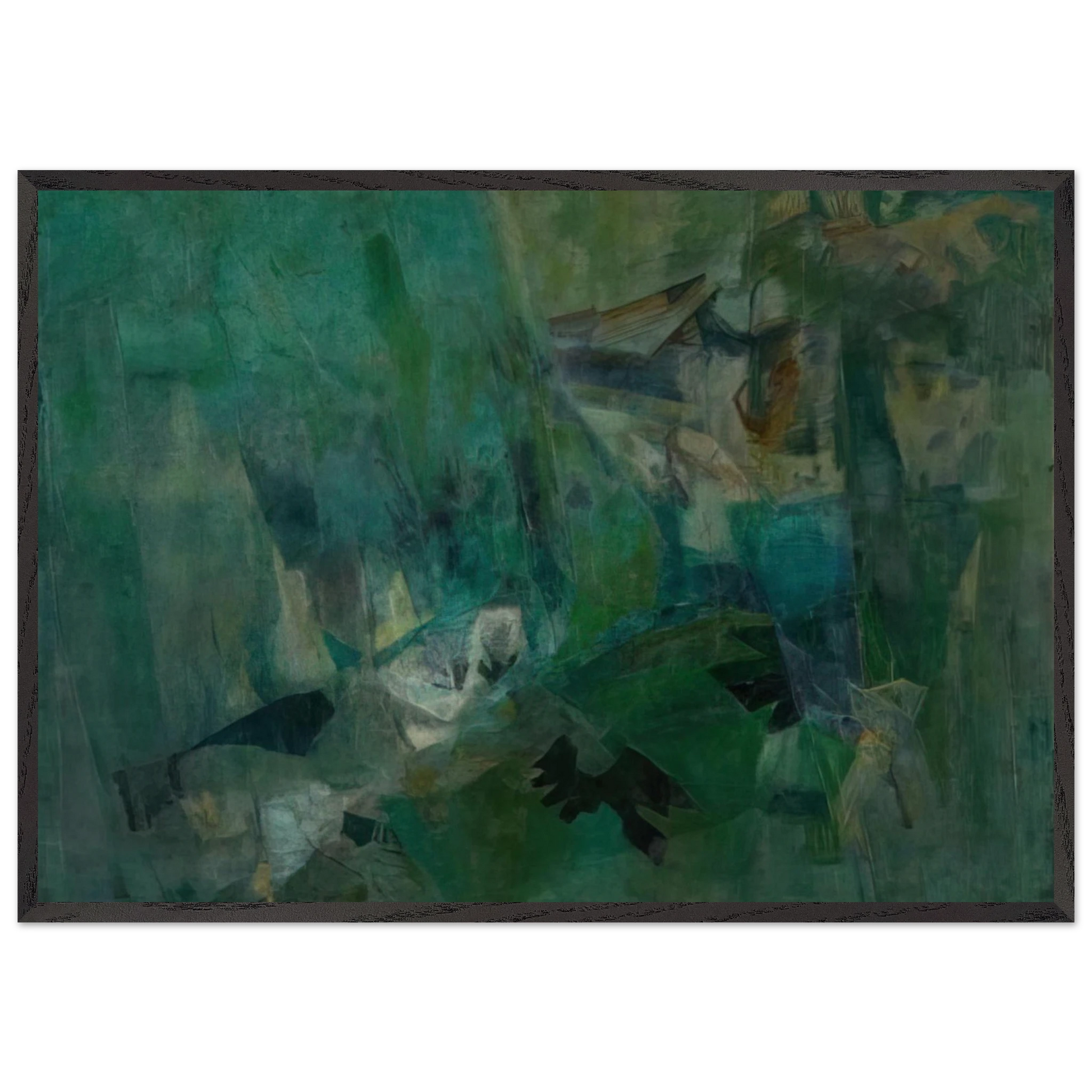 Untitled - 1960 N12 - Nasreen Mohamedi Framed Art Print – Black Wooden Frame - Default Title - -Framed Art Print