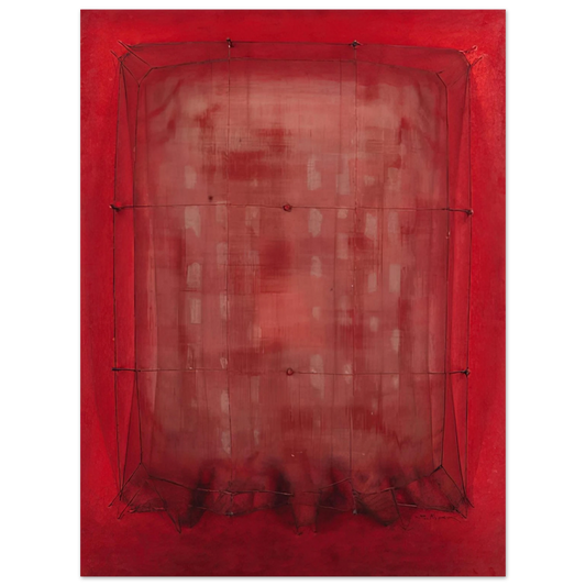 Manuel Rivera - Espejo vestido de rojo - Art Informel Fine Art Poster - Default Title