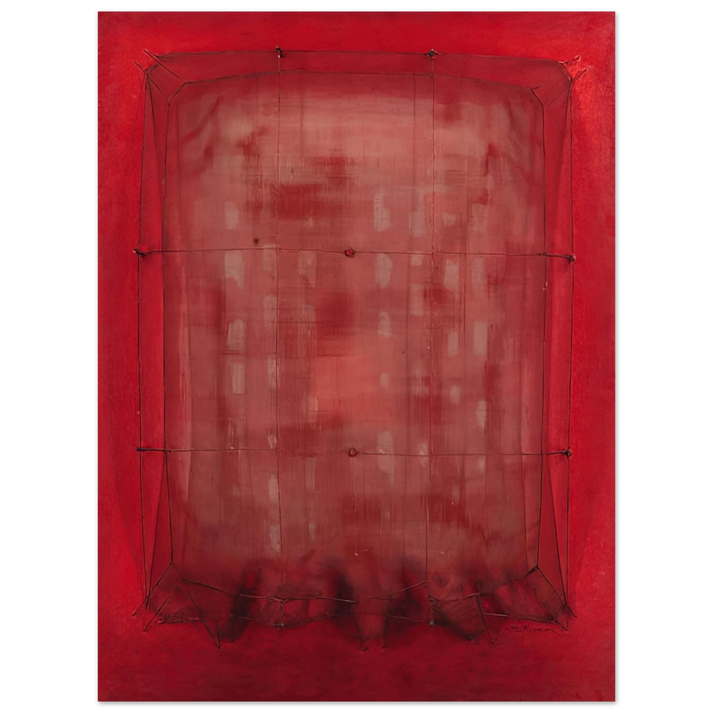 Manuel Rivera - Espejo vestido de rojo - Art Informel  75x100 cm / 30x40inches Fine Art Poster