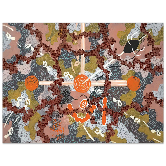 Clifford Possum Tjapaltjarri - Ngarlu Love Story - 1993 Fine Art Poster - Default Title