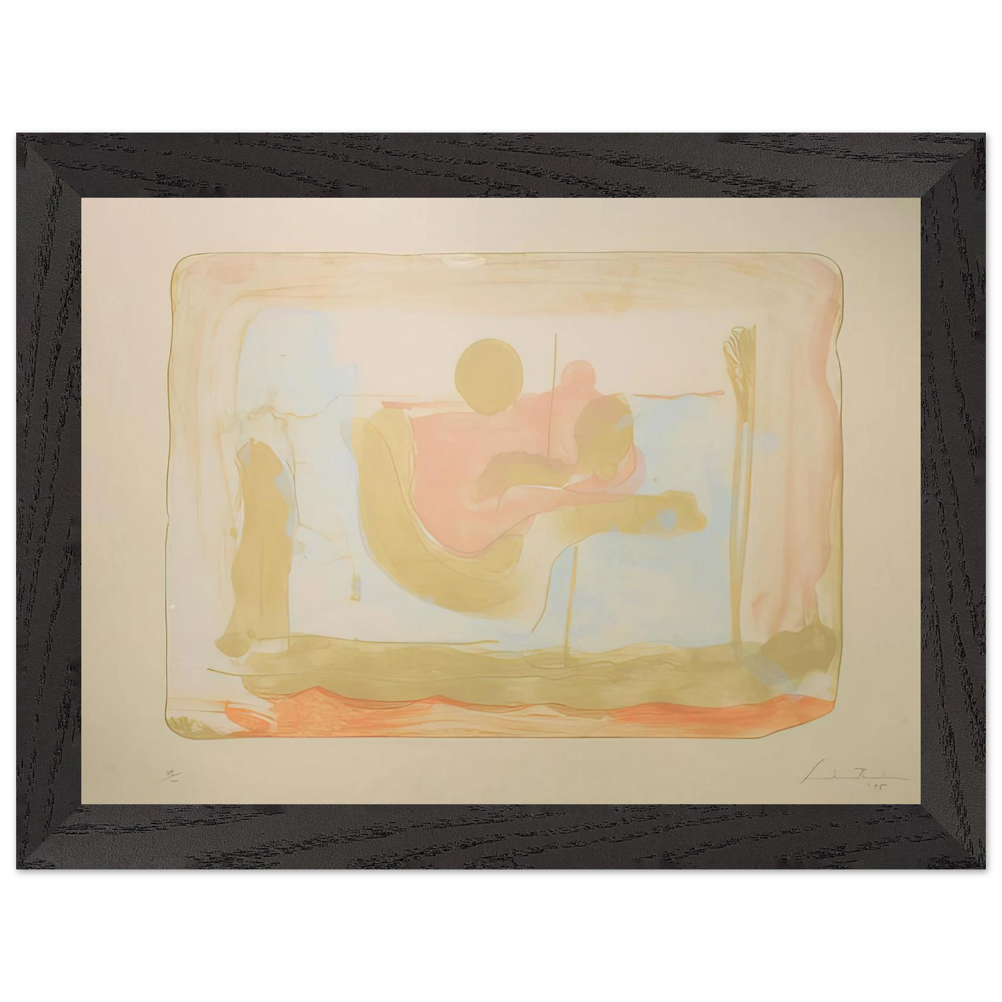 Helen Frankenthaler - Reflections I - 1995 Wall art - 30x40 cm / 12x16 inches - Premium Wooden Framed Poster With Fine Art Paper - Wood frame