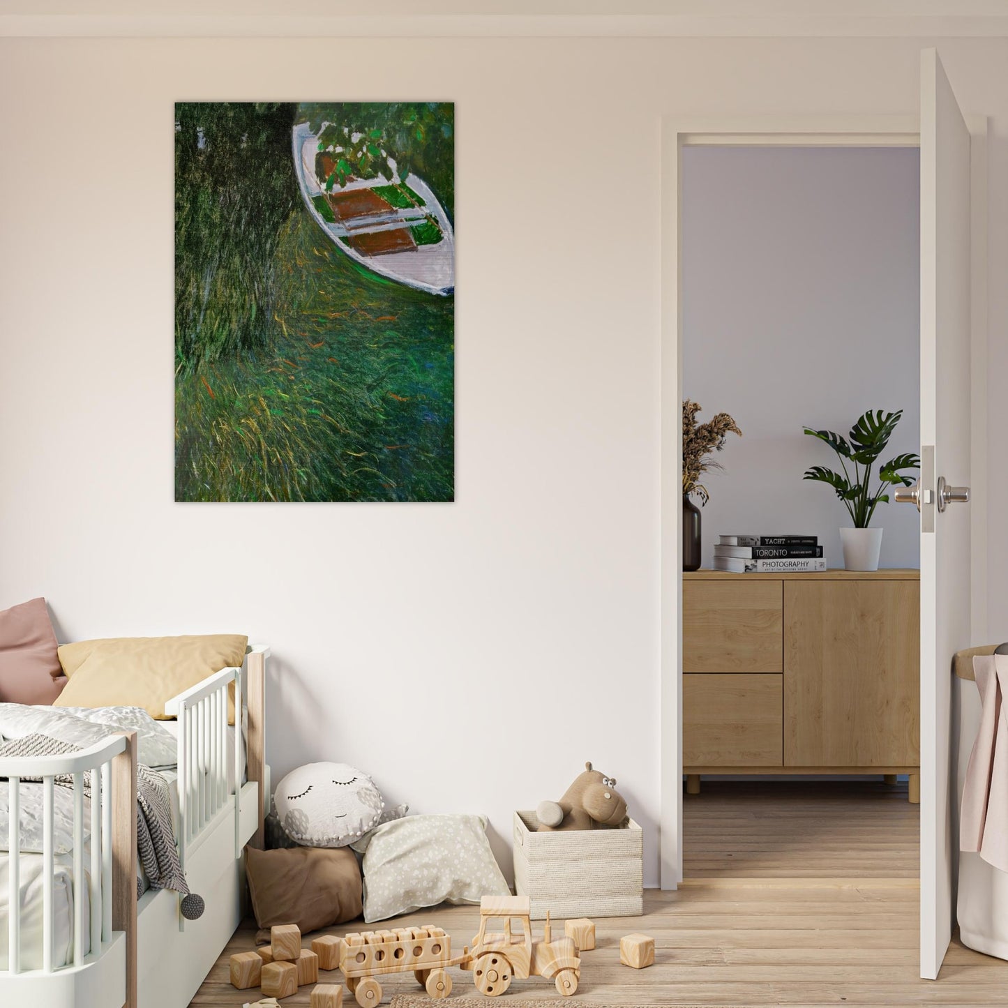 The Row Boat - claude monet Brushed Aluminum Print - 70x100 cm / 28x40 inches | claude monet Aluminum Print | claude monet Prints