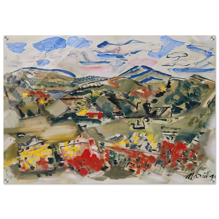 Tunk Mountains, Autumn, Maine - 1945 - John Marin Acrylic Print - 70x100 cm / 28x40″ inches | John Marin Wall Art | John Marin Prints