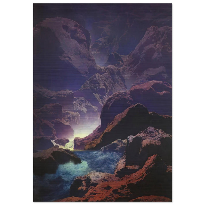 Moonlight - Maxfield Parrish Brushed Aluminum Print - 70x100 cm / 28x40 inches | Maxfield Parrish Aluminum Print | Maxfield Parrish Prints