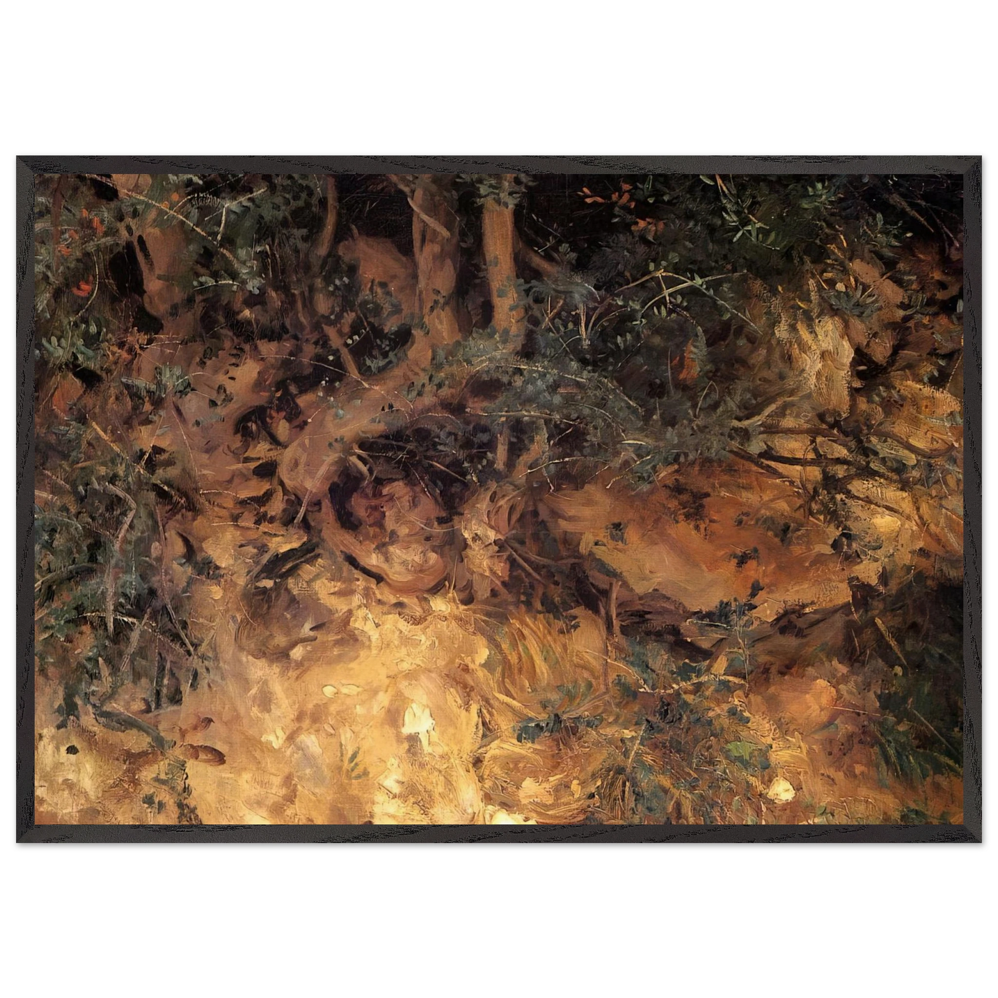 Valdemosa Majorca Thistles and Herbage on a Hillside - John Singer Sargent Framed Art Print – Black Wooden Frame - Default Title - -Framed Art Print