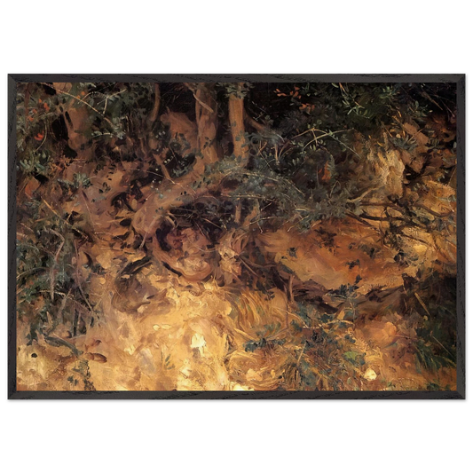 Valdemosa Majorca Thistles and Herbage on a Hillside - John Singer Sargent Framed Art Print – Black Wooden Frame - Default Title - -Framed Art Print