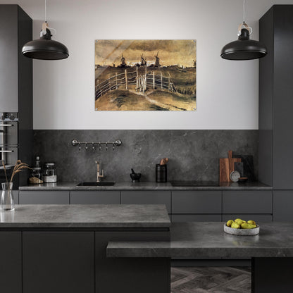 Windmils at Dordrecht - Vincent van Gogh Acrylic Print - 70x100 cm / 28x40″ inches