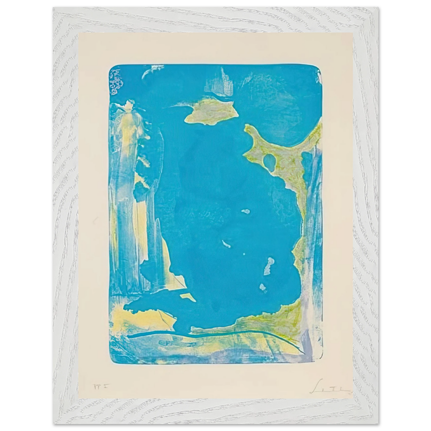 Helen Frankenthaler - Reflections IV - 1995 Wall art - 60x80 cm / 24x32 Inches - Premium Wooden Framed Poster With Fine Art Paper - Wood frame