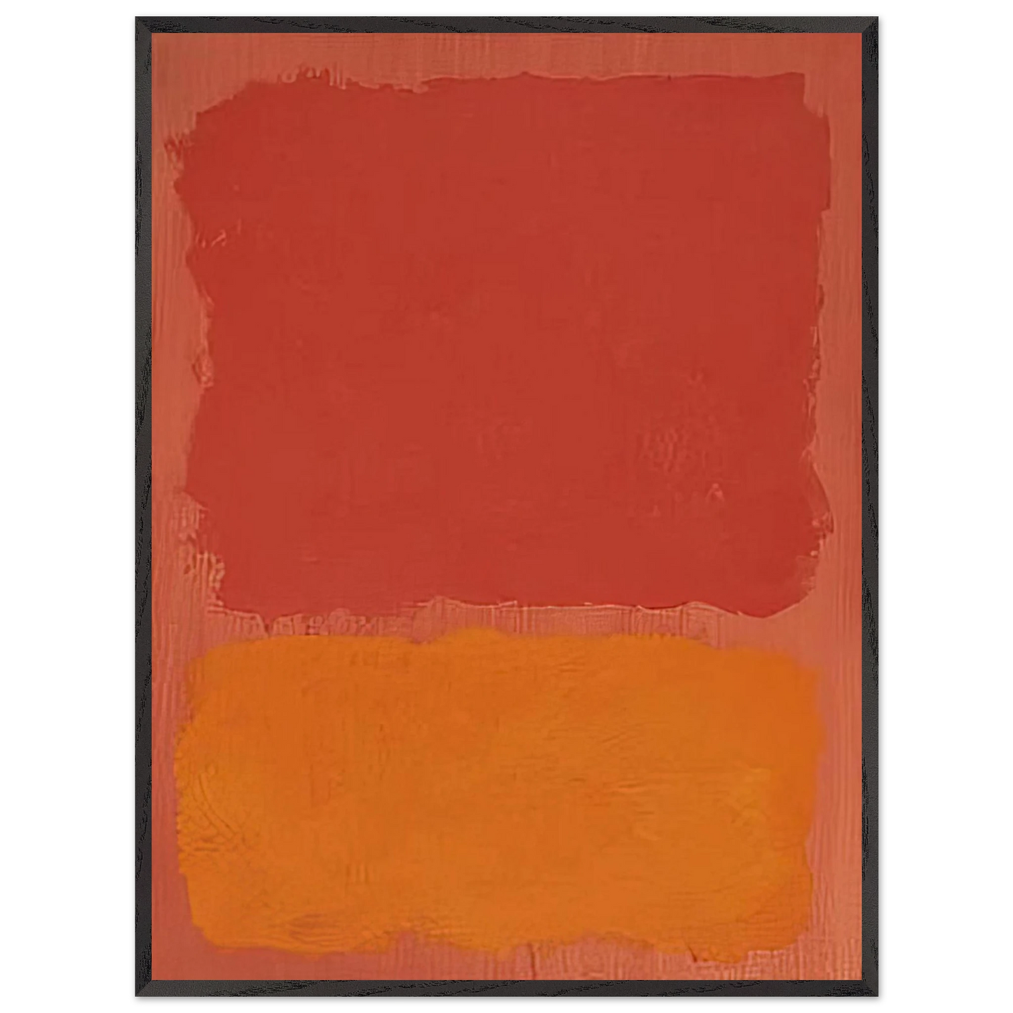 Mark Rothko - Untitled Red and Orange on Salmon - 1969 Wall Art - 21x29.7 cm / 8x12" - Premium Wooden Framed Poster With Fine Art Paper - Black frame