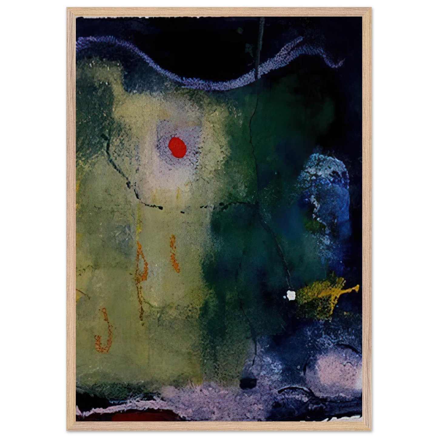 Helen Frankenthaler - The Other Side of the Moon - 1995 Wall art - 27x35 cm / 11x14 inches - Premium Wooden Framed Poster With Fine Art Paper - White frame