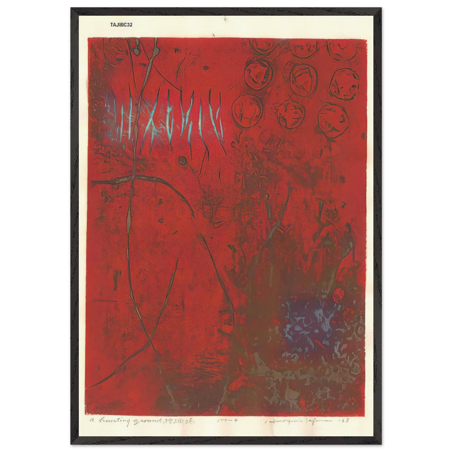 A Hunting Ground - 1968 - Hiroyuki Tajima Framed Art Print – Black Wooden Frame - Default Title - -Framed Art Print