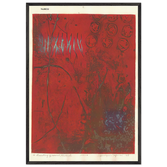 A Hunting Ground - 1968 - Hiroyuki Tajima Framed Art Print – Black Wooden Frame - Default Title - -Framed Art Print