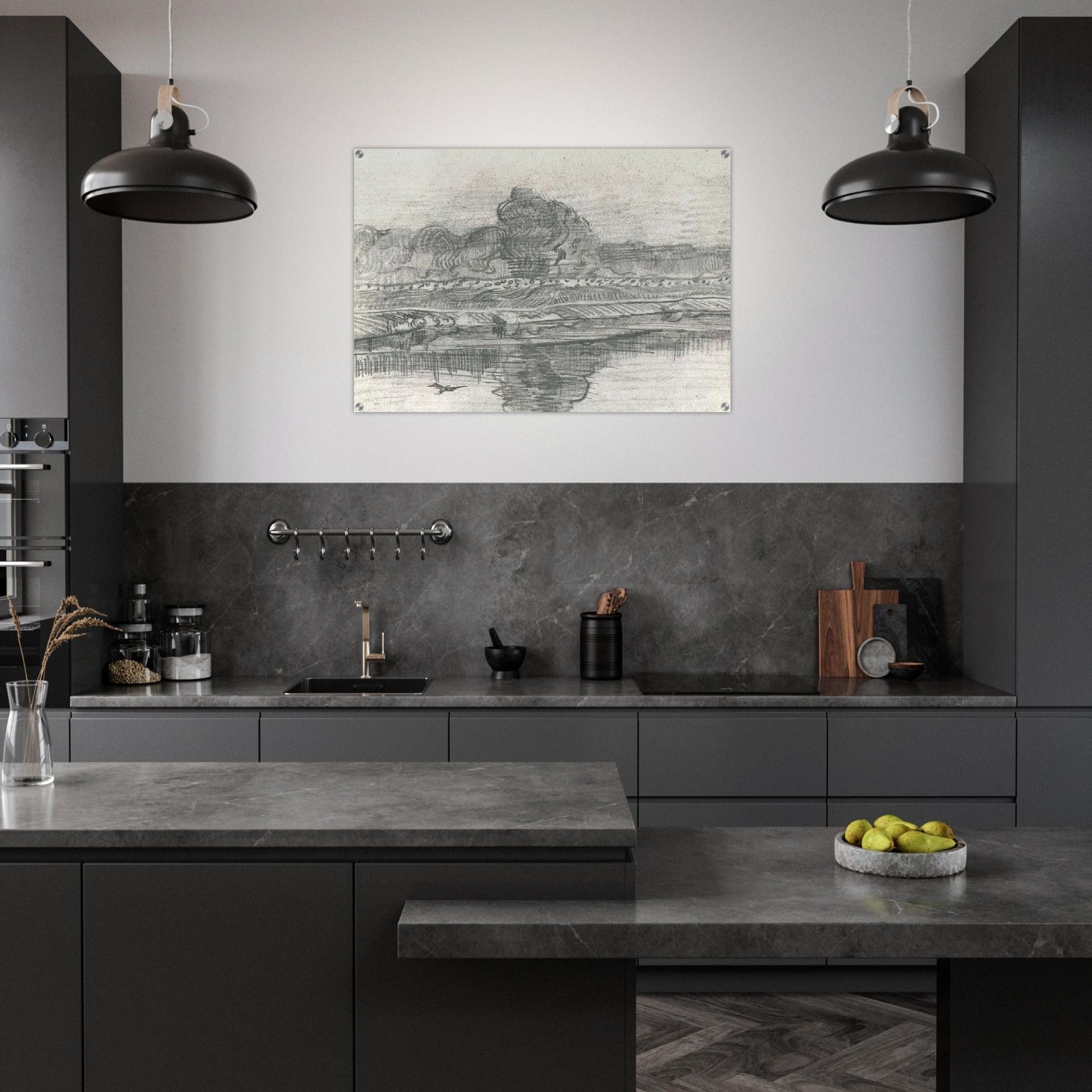 Landscape with the Oise - Vincent van Gogh Acrylic Print - 70x100 cm / 28x40″ inches