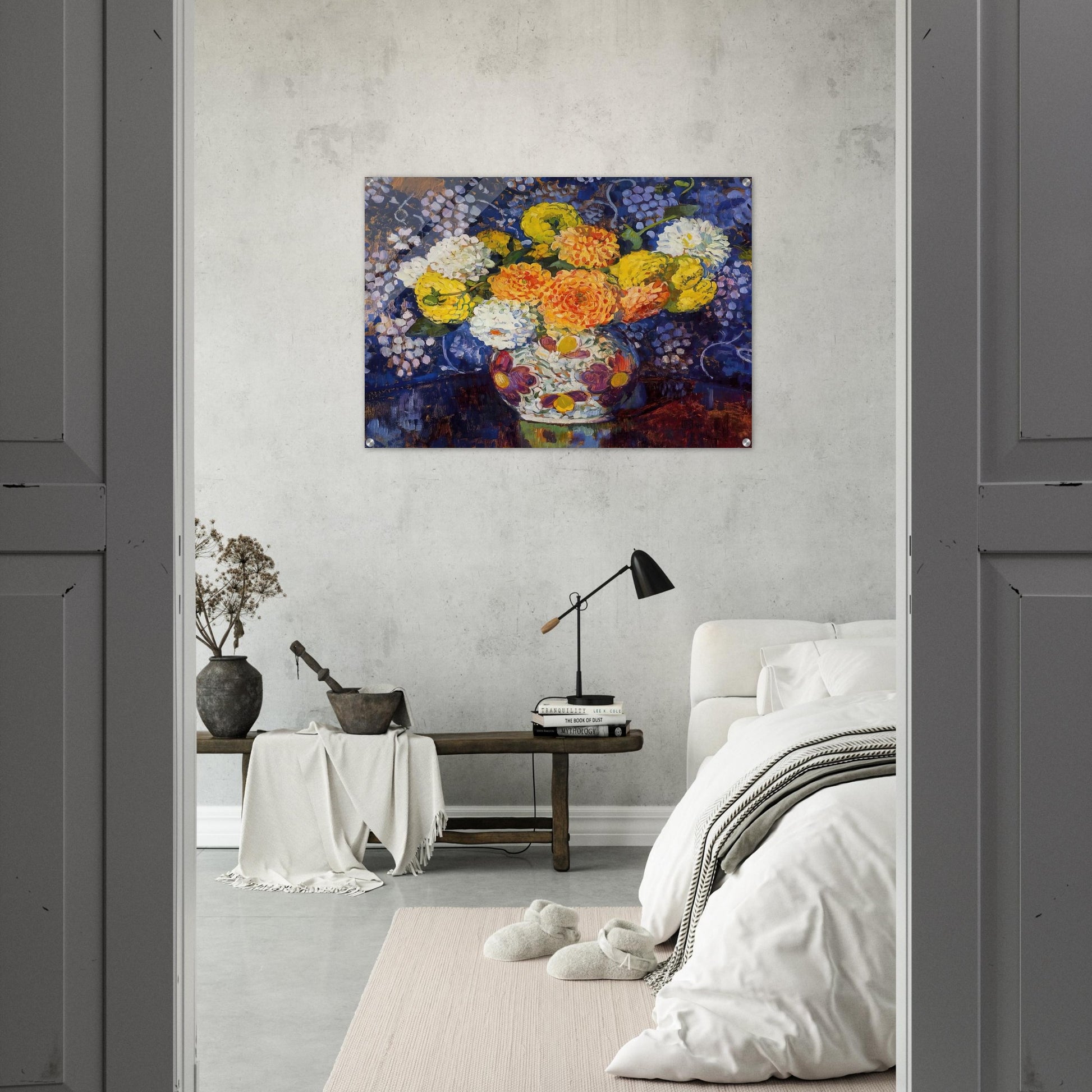 VASE OF FLOWERS 1907 - Theo van Rysselberghe Acrylic Print - 70x100 cm / 28x40″ inches | Theo van Rysselberghe Wall Art | Theo van Rysselberghe Prints